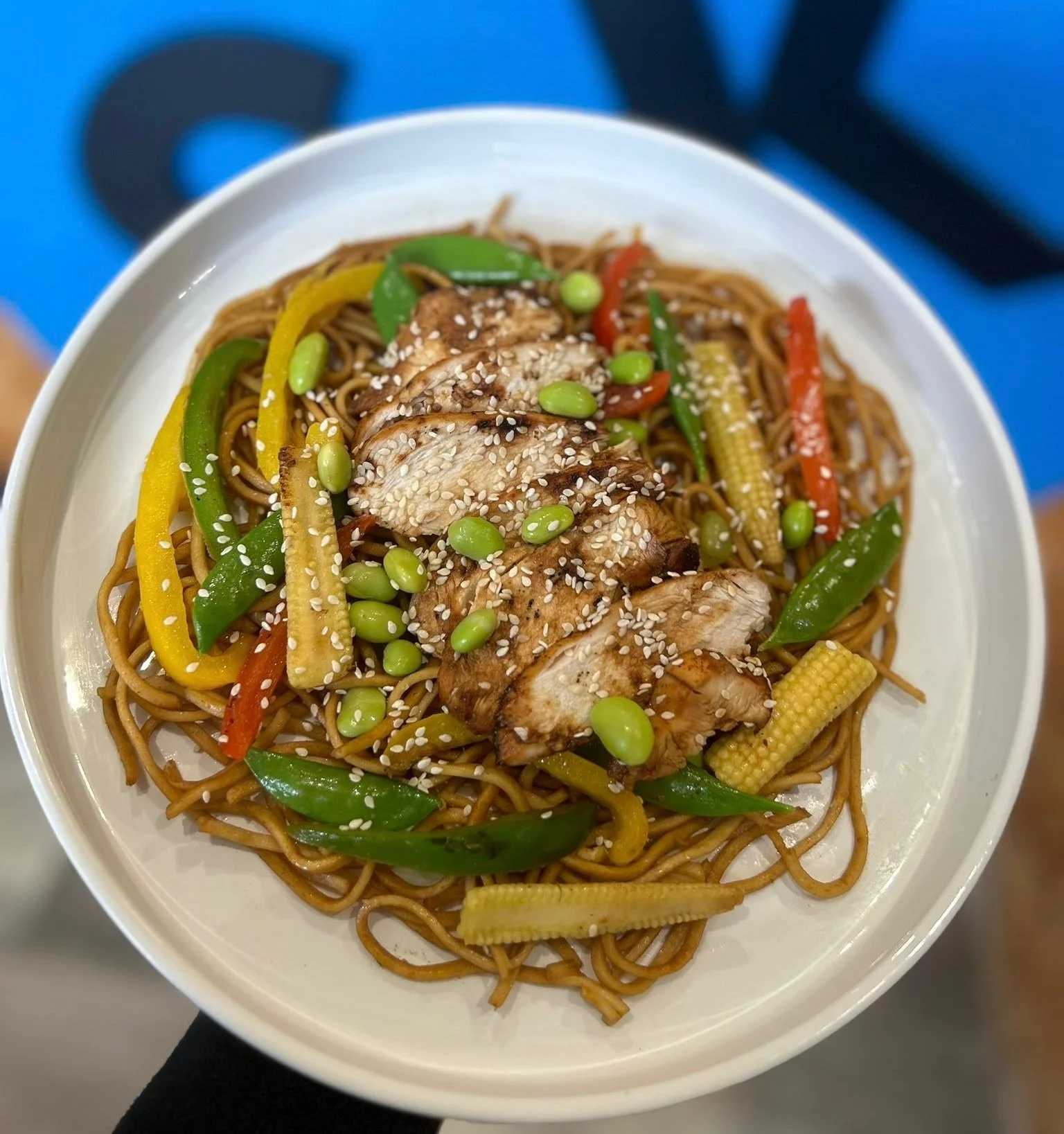 Sticky Honey and Garlic Noodles with Tofu