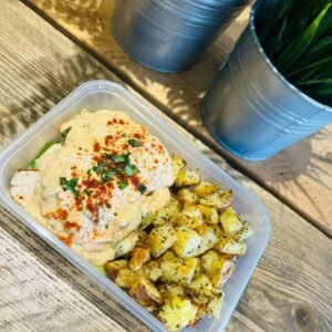 Creamy Tuscan Halloumi with Crispy Potato's