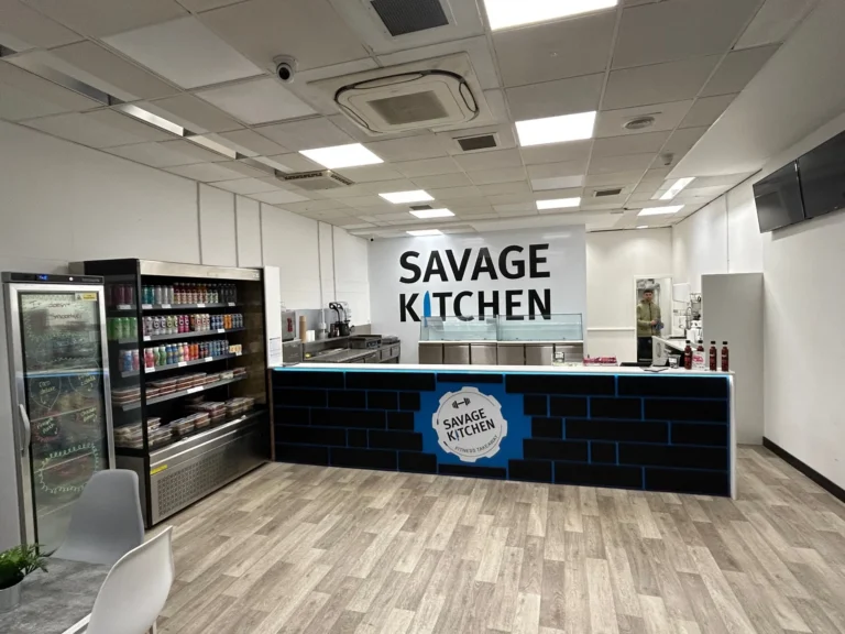 Savage Kitchen Fitness meal prep shop interior in Dunfirmline